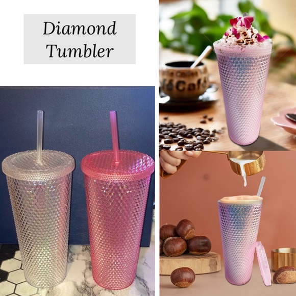 Iridescent Diamond Textured Tumbler Travel Mug - Picture 1 of 3